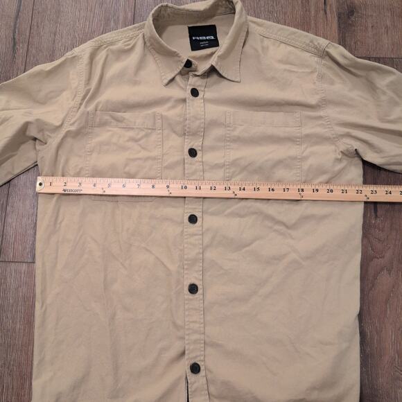 RSQ Men's Medium Chore Jacket Button Up Utility Canvas Beige Tan Khaki Skater - Picture 5 of 6